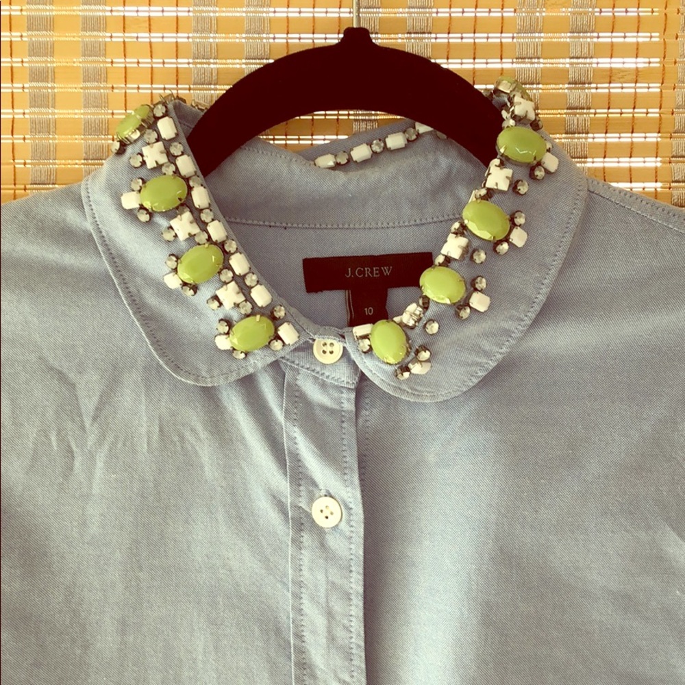 JCrew Embellished Button-up